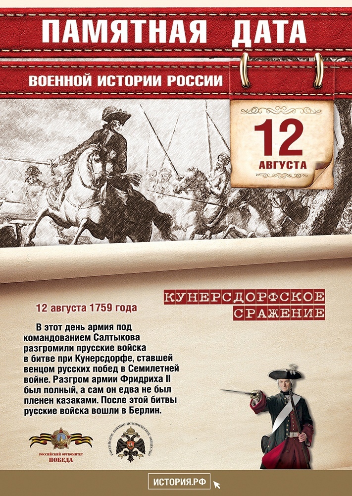 Памятные даты военной истории России в августе.